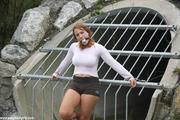 Gina outdoor handcuffed