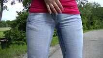 Public piss in jeans