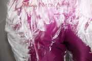Sexy Sonja wearing a sexy purple downsuit foaming herself with shaving cream (Pics)