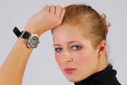 Anna wearing a Citizen diver's watch 