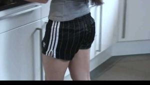 watch Shelly in 3 Archive videos enjoying her shiny nylon Shorts from 2012.