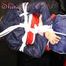 SANDRA being tied and gagged overhead with ropes and a clothgag wearing a sexy oldschool shiny nylon shorts and a rainjacket (Pics)