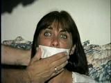 38 Yr OLD CASHIER IS MOUTH STUFFED, TAPE GAGGED, HANDGAGGED, SELF MOUTH STUFFING & HANDGAGGING (D60-13)