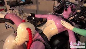 Latex Lara is stuffed and vibrated Part1