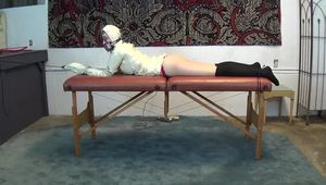 Ana in straitjacket spanking