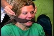 38 Yr OLD SOCIAL WORKER GETS HANDGAGGED, WRAP BONDAGE TAPE GAGGED, DOES RANSOM CALL, GAG TALKING, MOUTH STUFFED, CLEAVE GAGGED & F0RCED TO CHANGE CLOTHS (D75-13)