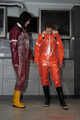 Miss Petra and new model Miss Jessica in AGU raingear  layered with transparent raingear