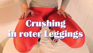 Crushing in red leggings