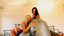 660 2 hot girls on a beautiful inflatable 