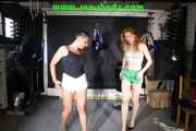 Sexy Stella and Ronja in shiny nylon shorts (Pics)