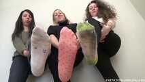 2138 Socks trampling with Mandy Noemie and Lysa 