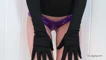 Long black gloves and hot pants - part 2