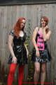 Our new Model in Miss Petra and Lady Nadja in shiny gothic dresses