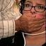 25 YEAR OLD DAY CARE WORKER IS MOUTH STUFFED, HANDGAGGED, WRAP BONDAGE TAPE GAGGED, TOE-TIED WEARING NYLON STOCKINGS WHILE TIED TO A CHAIR AND WEARING EYE GLASSES (D72-6)