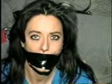 28 Yr OLD RONI, DOUBLE WRAP TAPE GAGGED, BALL-TIED, TOE-TIED HOSTAGE (D27-9)