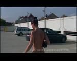 Nude car driving and walking