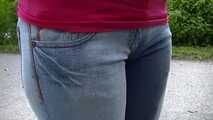 Public piss in jeans