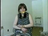 42 Yr OLD TIED WITH STINKY PANTYHOSE & BALL-GAGGED (D17-7)