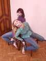 Alexa and Catt - Dominant lover tied adorable Alexa and Catt to the chairs