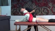 Ana in straitjacket spanking