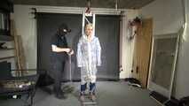 New! Alice tied and gagged in shiny nylon Rainwear and PVC Raincoat. PVC is ripped off.