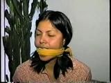 18 Yr OLD AMERICAN INDIAN COLLEGE STUDENT IS MOUTH STUFFED, BAREFOOT, TOE TIED, CLEAVE GAGGED & TIED TO A CHAIR (D55-3)