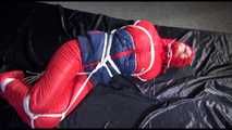 ***SANDRA*** tied and gagged with ropes on the floor wearing a supersexy oldschool down suit (Video)