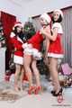 Lucky & Nelly & Xenia  - Santa's naughty little helpers unwrap presents and enjoy hogtie action