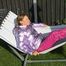 Watch Sandra enjoying the Summer in her shiny nylon Downwear
