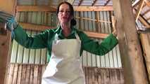 The lady in rubber apron and white rubber boots a short clip for my lovers of fetish