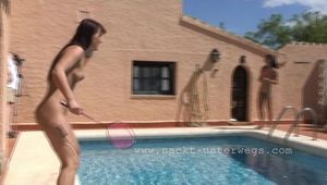 Nude Girls playing at the pool 1