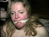 30 Yr OLD BBW SINGLE MOM IS TIED NAKED ON THE BED, 2 DIFFERENT BALL-GAGS, TAPE GAGGED, BARE FEET TIED, TOE TIED, LARGE RAG STUFFED IN MOUTH & TIED IN WITH ROPE (D58-8)