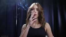 19 years old brunette is smoking 100mm cork cigarette 