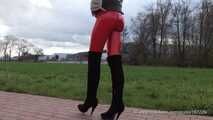 Red vinyl leggings and overknees, 4th part