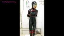 Xiaomeng Wearing Latex in Hot and Stuffy Room