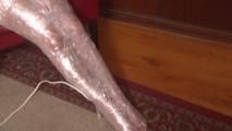 Mummification in Packing Tape - Jon Wraps Lorelei
