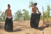 Dana and La Pulya - Bag racing in trash bags only