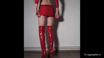 See My Red Mini And Overknees