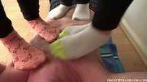 2138 Socks trampling with Mandy Noemie and Lysa 