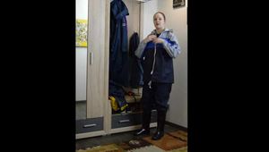 Lady Nadja testing some nylon raingear and selfbondage (3 videos)