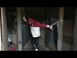 03:40 Min. video with Katharina tied and gagged in a shiny nylojn downjacket