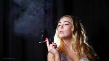 Nastya is smoking strong 120mm cigarette