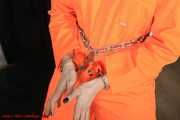 Prisoner in high security cuffs