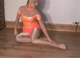 In this DVD Lucy dances for us in a some Orange Spandex Leggings