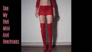 See My Red Mini And Overknees