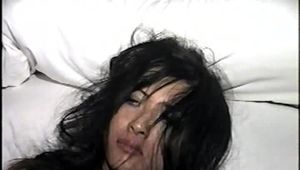 30 YR OLD ASIAN LI-JUN IS MOUTH STUFFED, HANDGAGGED & TRYING TO CALL FOR HELP ON PHONE WITH HER HANDS TIED (D64-16)