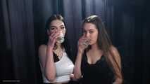 Ksenia and Lera are smoking 120mm cigarettes together