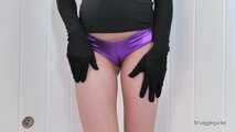 Long black gloves and hot pants - part 2