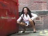 016112 Eve Takes A Risky Pee Beside A Dumpster