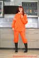 Miss Petra in AGU raingear (original AGU) and an exclusiv orange Adidas AGU raincoat layered over her raingear